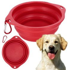 sarcia.eu SILIKONSKA posoda za pse, ZLOŽLJIVA, potovalna posoda ZA VODO + karabiner 19 cm Univerzalni
