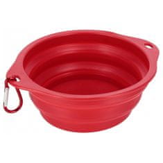 sarcia.eu SILIKONSKA posoda za pse, ZLOŽLJIVA, potovalna posoda ZA VODO + karabiner 19 cm Univerzalni