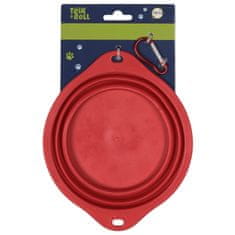 sarcia.eu SILIKONSKA posoda za pse, ZLOŽLJIVA, potovalna posoda ZA VODO + karabiner 19 cm Univerzalni
