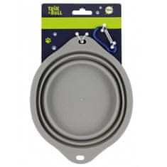 sarcia.eu SILIKONSKA posoda za pse, ZLOŽLJIVA, potovalna posoda ZA VODO + karabiner 19 cm 