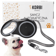 Korbi "Samodejni povodec za psa – 8 m močan odsevni trak z blokado, do 50 kg