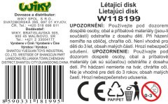 Smajliček z letečim diskom 19 cm - češka embalaža