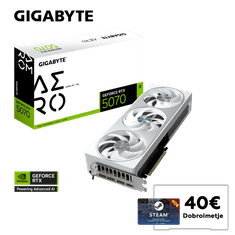 Gigabyte Grafična kartica GeForce RTX 5070 AERO OC 12G, 12GB GDDR7, PCI-E 5.0
