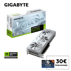 Gigabyte Grafična kartica GeForce RTX 5070 EAGLE OC ICE SFF 12G, 12GB GDDR7, PCI-E 5.0