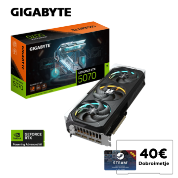 Gigabyte Grafična kartica AORUS GeForce RTX 5070 GAMING OC 12G, 12GB GDDR7, PCI-E 5.0