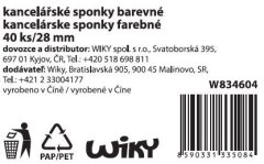 Pisarniška sponka barvna 40 kosov, 28 mm