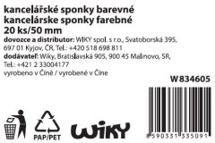 Pisarniška sponka barvna 20 kosov, 50 mm