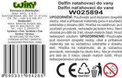 Delfin raztegljiv v kopel iz plastike 14 cm na kartici