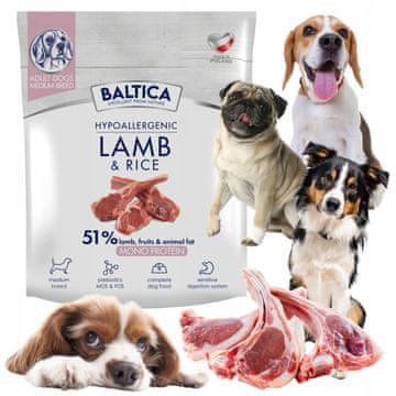 shumee BALTICA MONOPRENE hrana za odrasle pse srednjih pasem JAGNJETINA RIŽ