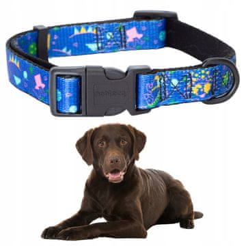 shumee Ovratnica za velikega ali srednjega psa z modnim potiskom, nastavljiva, L (40-60 cm)