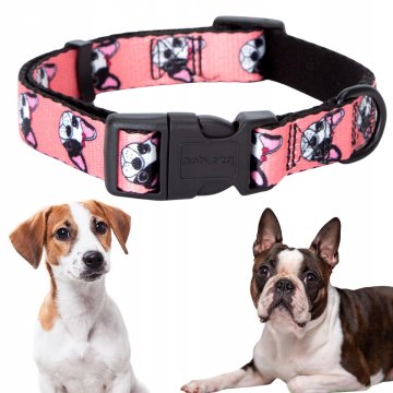 shumee Ovratnica za malega ali srednjega psa z modnim potiskom, nastavljiva, velikost S (25-40 cm)