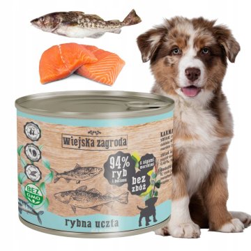 shumee Wiejska Zagroda mokra hrana za mladiče FISH FEAST coalfish losos trska 200g