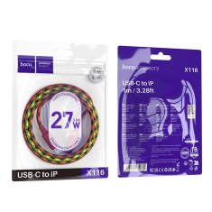 Hoco USB C kabel za Lightning Hoco PD 27W 1 m X116 rdeč preliv