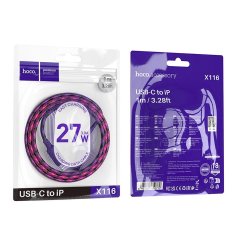 Hoco USB C kabel za Lightning Hoco PD 27W 1 m X116 rdeč preliv