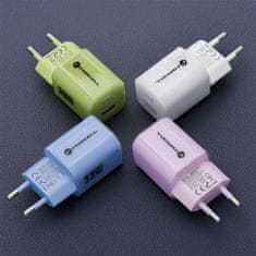FORCELL Mrežni polnilnik za telefon Forcell F-Energy GaN III Crystal Color USB C + USB A QC4.0 PD 33W + kabel USB C na USB C VT-41 modra 0INT