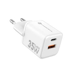 FORCELL Mrežni polnilnik za telefon Forcell F-Energy Mini GaN III USB C + USB A QC4.0 PD 35W VT-35C bela 0INT