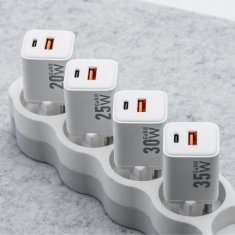 FORCELL Mrežni polnilnik za telefon Forcell F-Energy Mini GaN III USB C + USB A QC4.0 PD 35W VT-35C bela 0INT