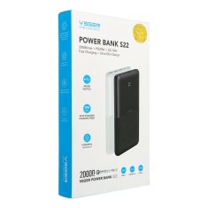 VEGER VEGER powerbank 20000 mAh PD QC3.0 3A 20W S22 (W2060) črn