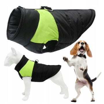 shumee Zimska prešita izolirana pasja oblačila XXL z barvitimi črtami - NOVO