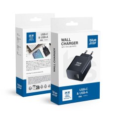 Blue Star Mrežni polnilnik za telefon Blue Star USB C + USB A QC4.0 PD 3A 25W TFB-TC-25WPD črn