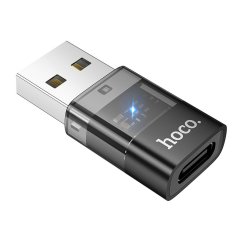 Hoco USB A na USB C adapter Hoco UA36C prozoren črn