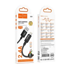 Hoco USB kabel A na Lightning Hoco 2,4A 2 m X89 črn