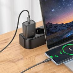 Hoco Mrežni polnilnik za telefon Hoco USB C QC PD 20W + kabel USB C na USB C N60 črn