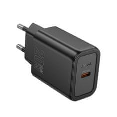 Hoco Mrežni polnilnik za telefon Hoco USB C QC PD 20W N60 črn