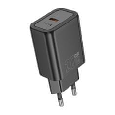 Hoco Mrežni polnilnik za telefon Hoco USB C QC PD 20W N60 črn