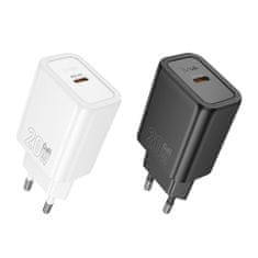 Hoco Mrežni polnilnik za telefon Hoco USB C QC PD 20W N60 črn