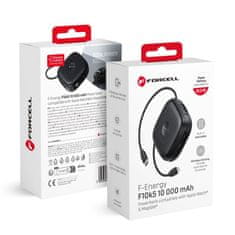 FORCELL Powerbank združljiv z MagSafe Forcell F-Energy F10K5 PD3.1 QC3.0 3A 22,5W 10000 mAh združljiv z Apple Watch črn 0INT