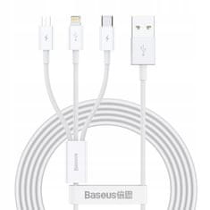 BASEUS BASEUS kabel 3v1 USB A na Micro USB / Lightning / Tip C 3,5A CAMLTYS-02 1,5 m bel
