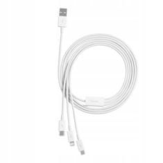 BASEUS BASEUS kabel 3v1 USB A na Micro USB / Lightning / Tip C 3,5A CAMLTYS-02 1,5 m bel