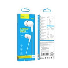 Hoco Slušalke z žico Jack 3,5 mm Hoco M97 bele