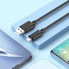 Hoco USB kabel A na Lightning Hoco 2,4A 1 m X88 črn