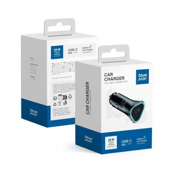 Blue Star Avtomobilski polnilnik Blue Star USB C QC3.0 PD AFC 3A 20W črn