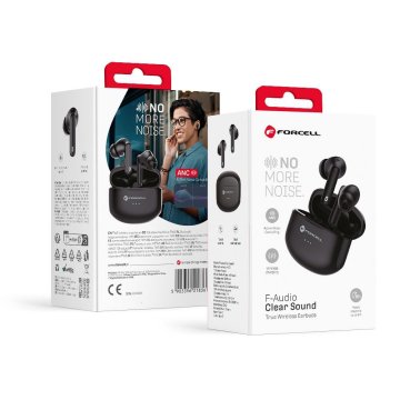 FORCELL Brezžične ušesne slušalke Forcell F-Audio TWS Clear Sound črne