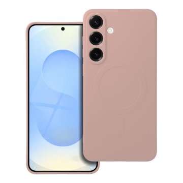 OEM SILIKONSKA MAG COVER torbica, združljiva z MagSafe za SAMSUNG S25 Plus roza