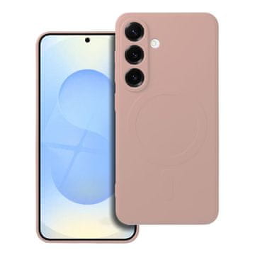 OEM SILIKONSKA MAG COVER torbica, združljiva z MagSafe za SAMSUNG S25 roza