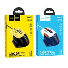 Hoco Žična igralna miška Hoco USB A 3600 dpi GM31 belo-modra