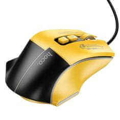 Hoco Žična igralna miška Hoco USB A 3600 dpi GM31 črno rumena