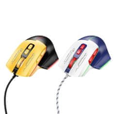 Hoco Žična igralna miška Hoco USB A 3600 dpi GM31 belo-modra