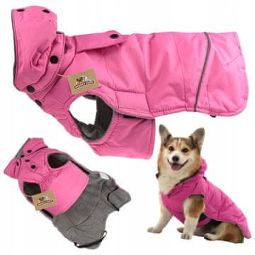 shumee Zimska pasja oblačila, topel dežni plašč, snemljiva kapuca, velikost L