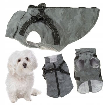 shumee Zimska pasja oblačila z oprsnico 2 v 1, izolirana, svetijo v temi, M