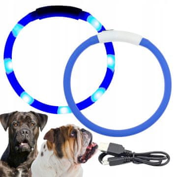 shumee LED ovratnica za pse, ki sveti v temi, polni se preko USB-ja, največ 70 cm, za rezanje
