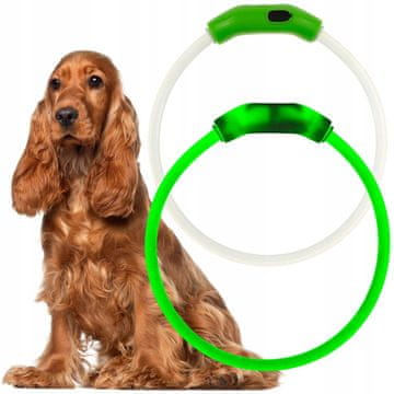 shumee LED ovratnica za psa, svetleča, polnilna USB, 40 cm