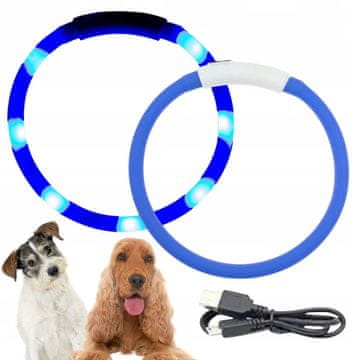 shumee LED pasja ovratnica, ki sveti v temi, polnjena preko USB, max 40 cm, za rezanje