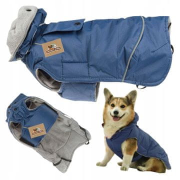 shumee Zimska pasja oblačila, topel dežni plašč, snemljiva kapuca, velikost S