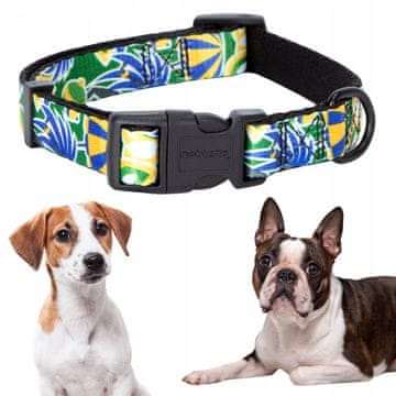 shumee Ovratnica za malega ali srednjega psa z modnim potiskom, nastavljiva, velikost S (25-40 cm)