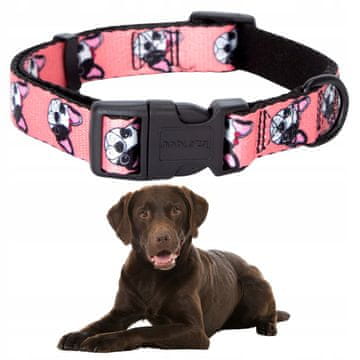 shumee Ovratnica za velikega ali srednjega psa z modnim potiskom, nastavljiva, L (40-60 cm)